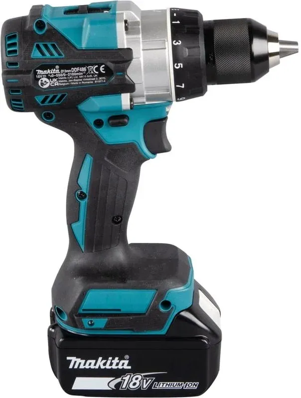 Дрель-шуруповерт Makita DDF486RT 18Вт аккум. патрон:быстрозажимной кейс в комплекте - фото 4