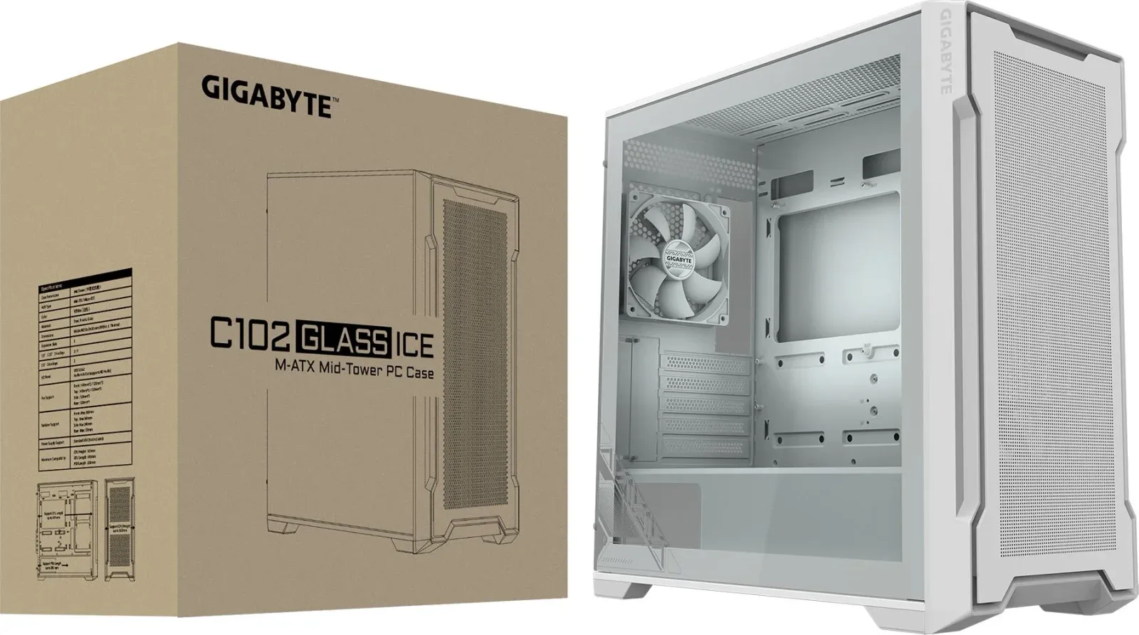 Корпус Gigabyte GB-C102GI белый без БП mATX 7x120mm 4x140mm 2xUSB3.0 audio bott PSU - фото 8