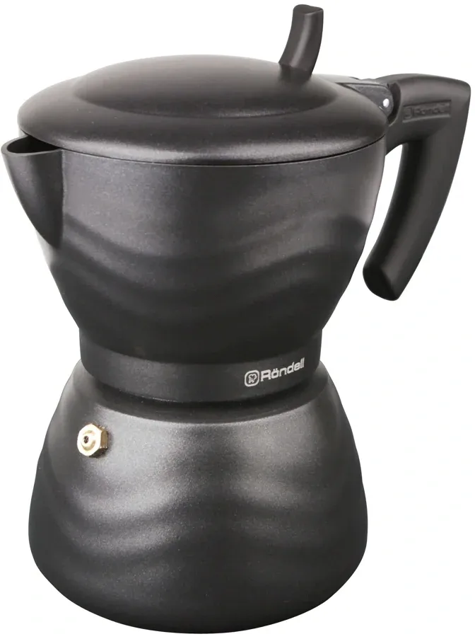 Кофеварка гейзерн. Rondell Walzer RDA-432 0.3л алюминий черный, 0.3 л