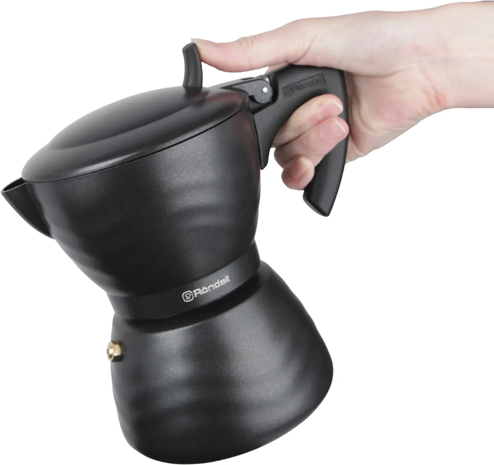 Кофеварка гейзерн. Rondell Walzer RDA-432 0.3л алюминий черный, 0.3 л - фото 6