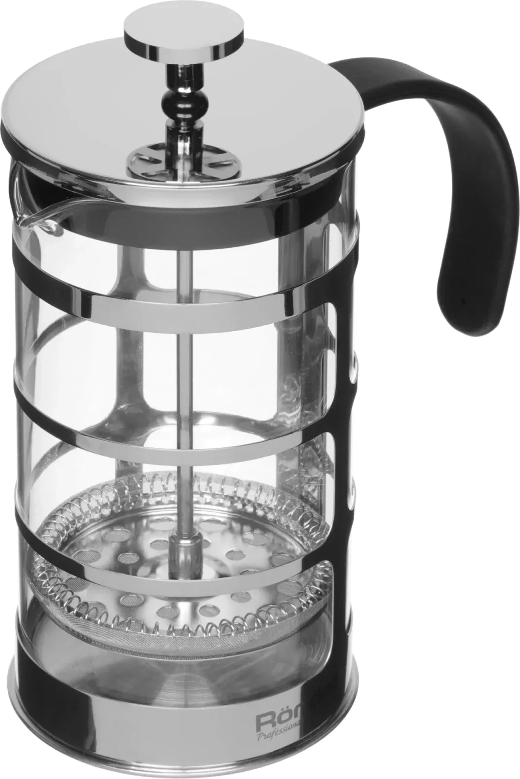 Френч-пресс Rondell Bond RDS-708 0.6л стальной/черный, 0.6 л - фото 1