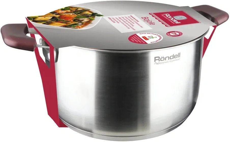 Кастрюля Rondell Bojole RDS-737 5.6л. d=24см с крышкой стальной, 5.6 л - фото 7