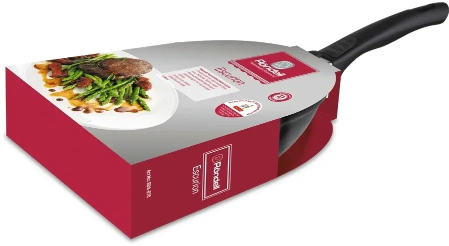 Сковорода ВОК WOK Rondell Escurion RDA-870 круглая 28см покрытие: Xylan Plus ручка съемная с крышкой черный, 3.5 л - фото 2