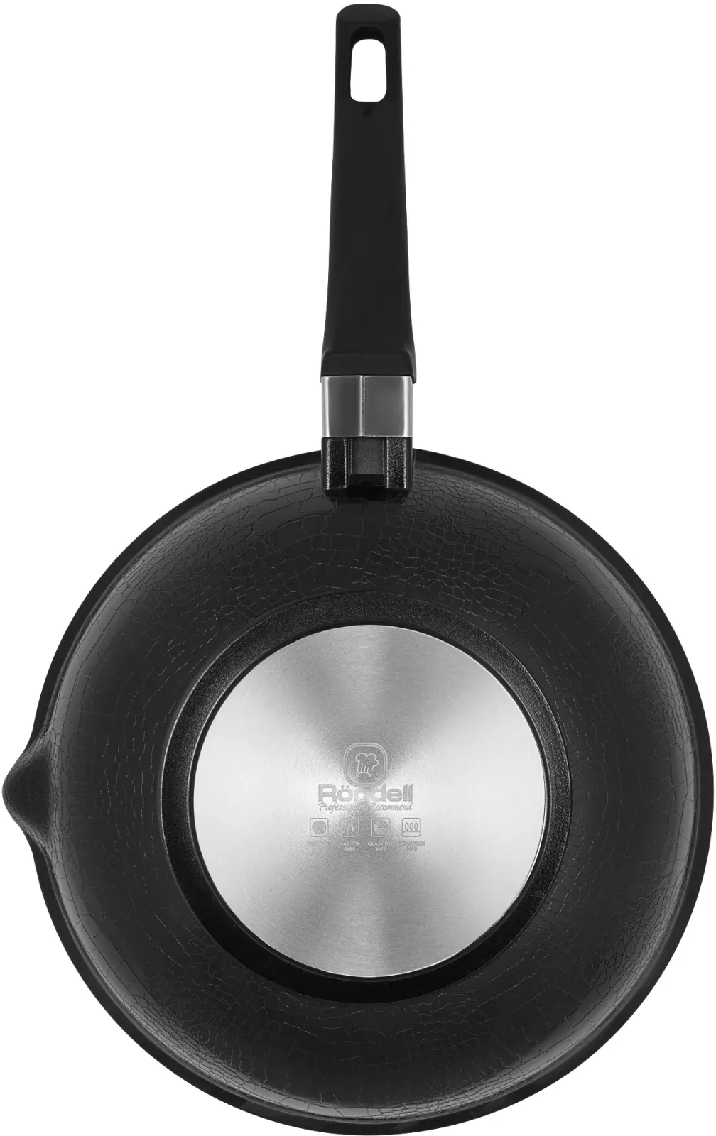 Сковорода ВОК WOK Rondell Escurion RDA-870 круглая 28см покрытие: Xylan Plus ручка съемная с крышкой черный, 3.5 л - фото 7
