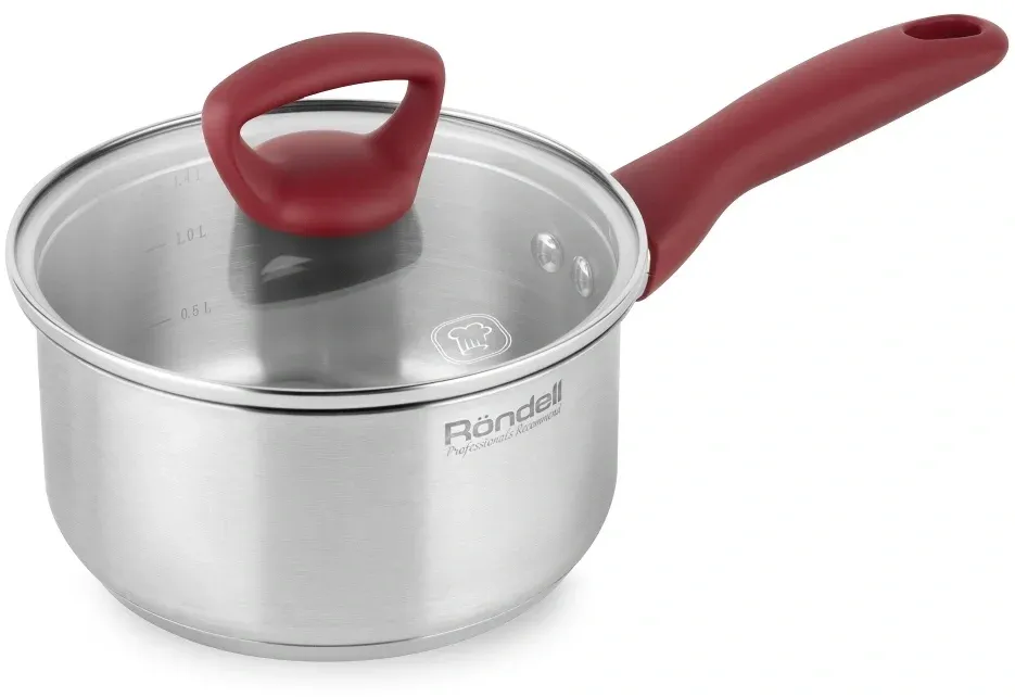 Ковш Rondell Heidi RDS-1111 1.4л. d=16см с крышкой стальной, 1.4 л - фото 1