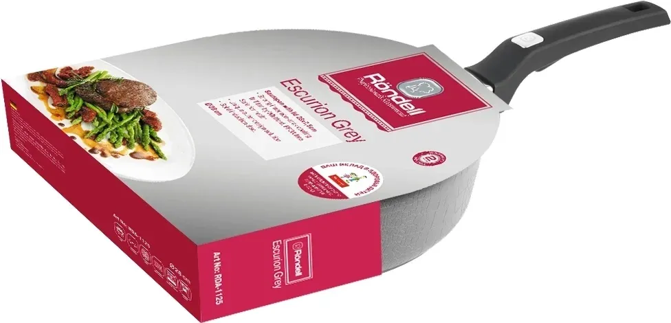 Сотейник Rondell Escurion Grey RDA-1125 4.0л. d=28см с крышкой серый, 4.0 л - фото 8
