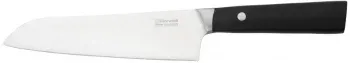 Нож кухонный Rondell Spata RD-1139 стальной сантоку лезв.178мм прямая заточка черный блистер - фото 4