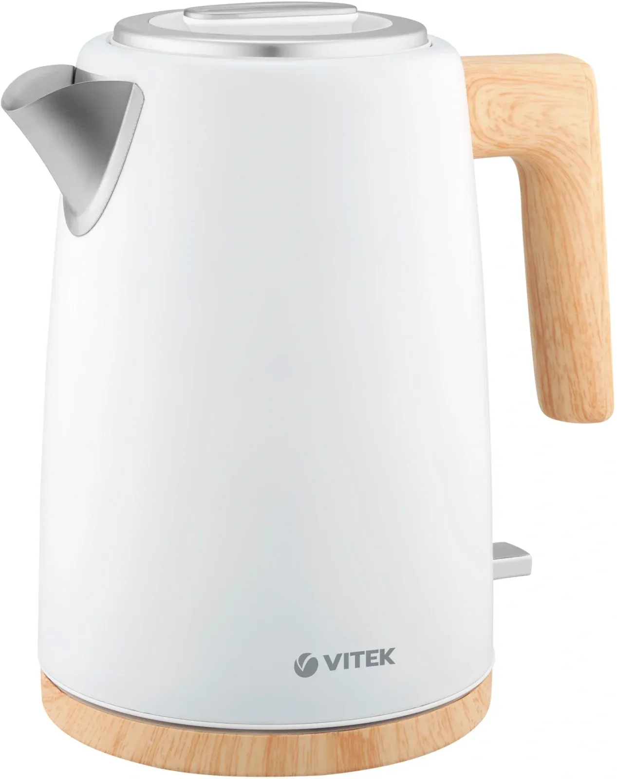 Чайник электрический Vitek VT-1154 1.7л. 2200Вт белый/дерево корпус: металл/пластик - фото 1