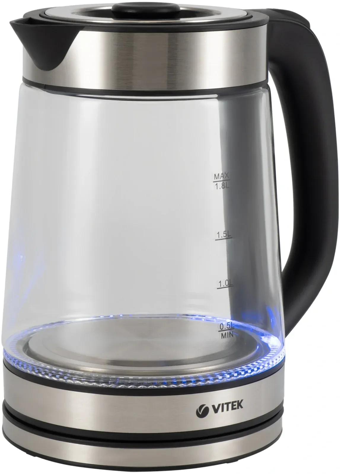 Чайник электрический Vitek VT-1179 1.8л. 2200Вт серебристый корпус: стекло/металл - фото 2