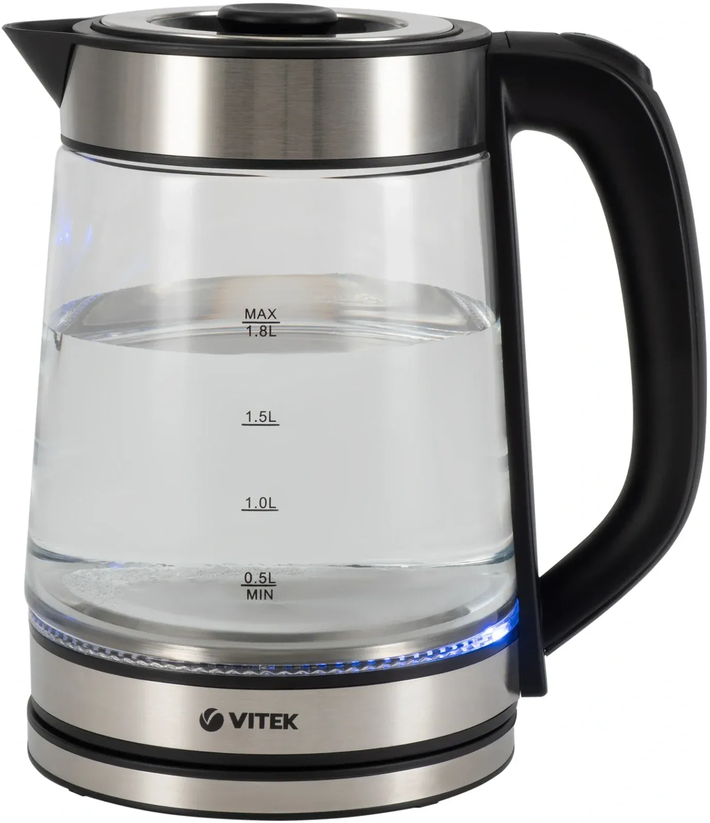 Чайник электрический Vitek VT-1179 1.8л. 2200Вт серебристый корпус: стекло/металл - фото 3