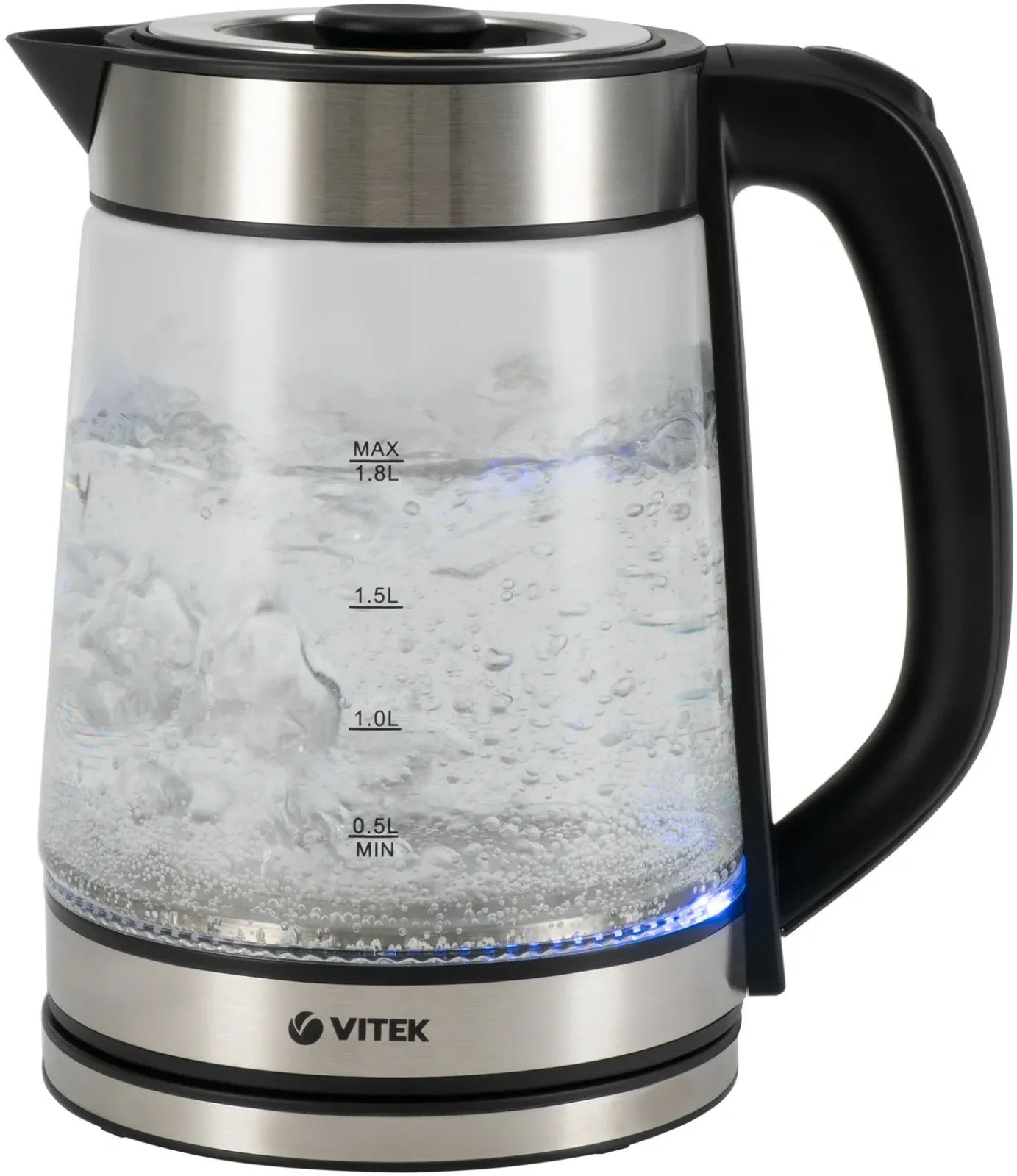 Чайник электрический Vitek VT-1179 1.8л. 2200Вт серебристый корпус: стекло/металл - фото 4