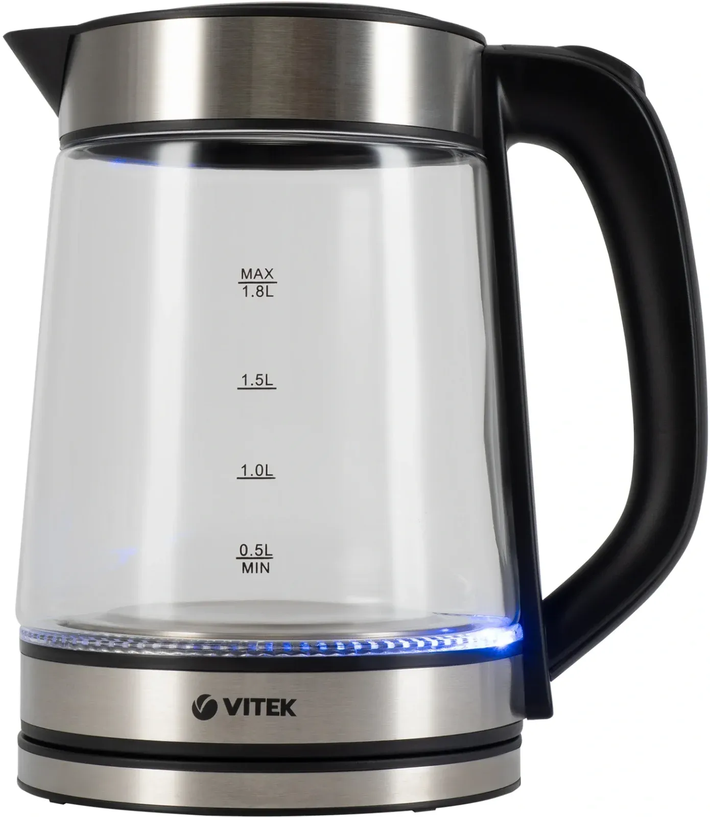 Чайник электрический Vitek VT-1179 1.8л. 2200Вт серебристый корпус: стекло/металл - фото 5