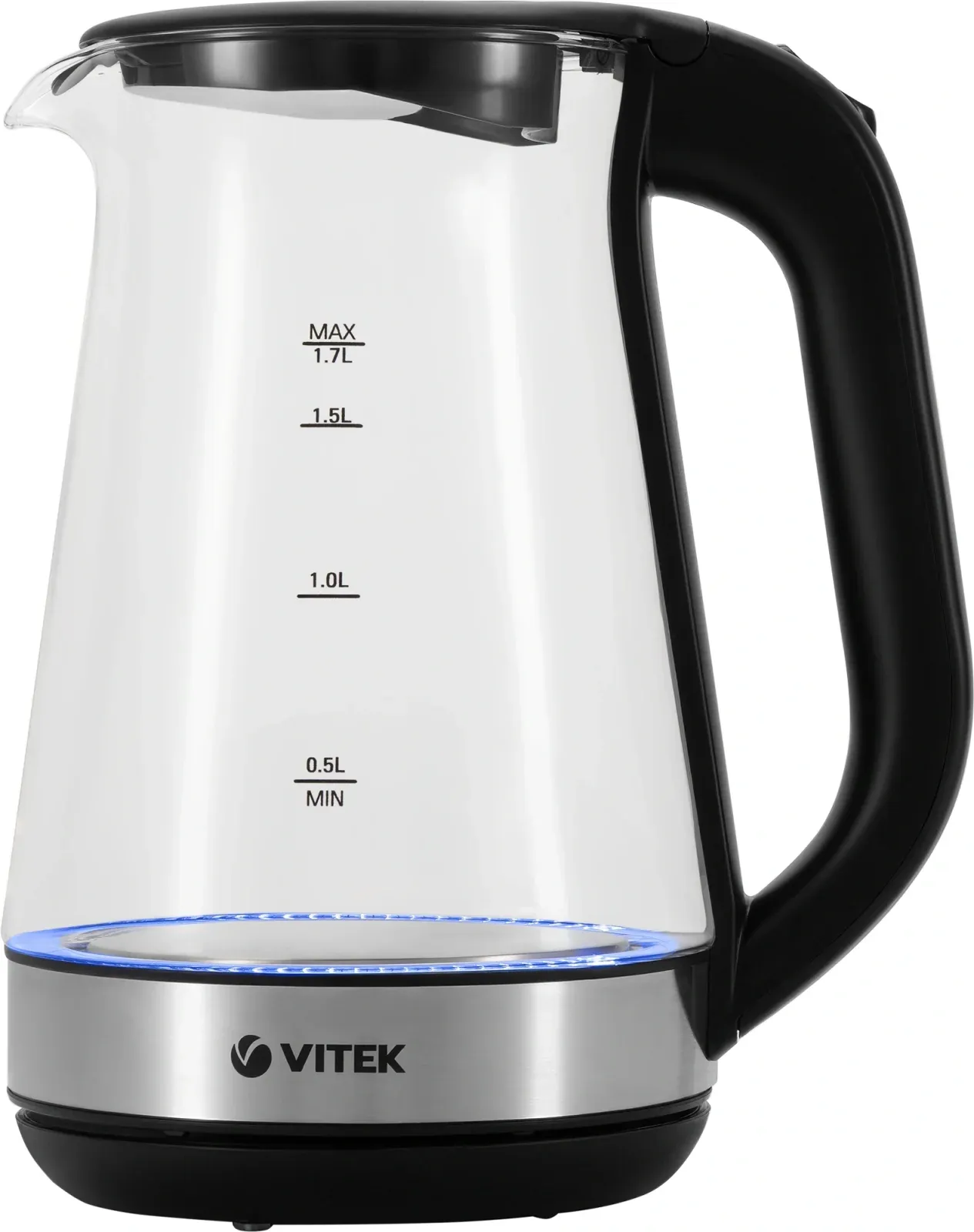 Чайник электрический Vitek VT-1181 1.7л. 2200Вт черный корпус: стекло - фото 2