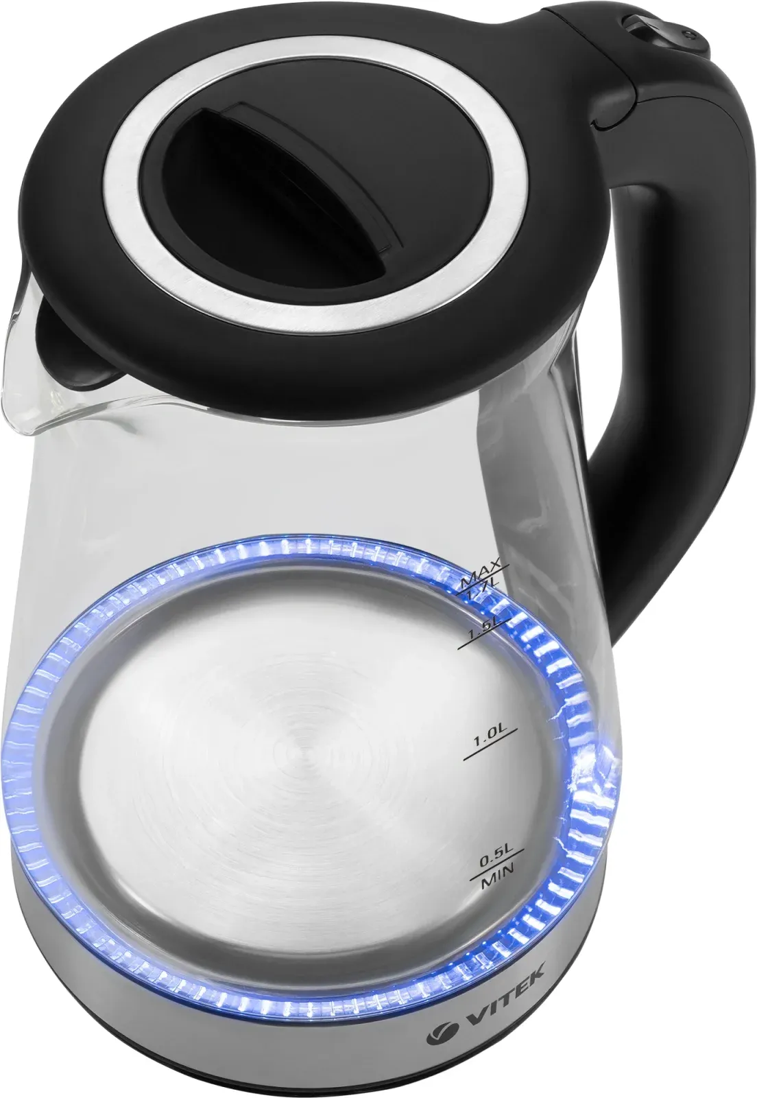 Чайник электрический Vitek VT-1181 1.7л. 2200Вт черный корпус: стекло - фото 3