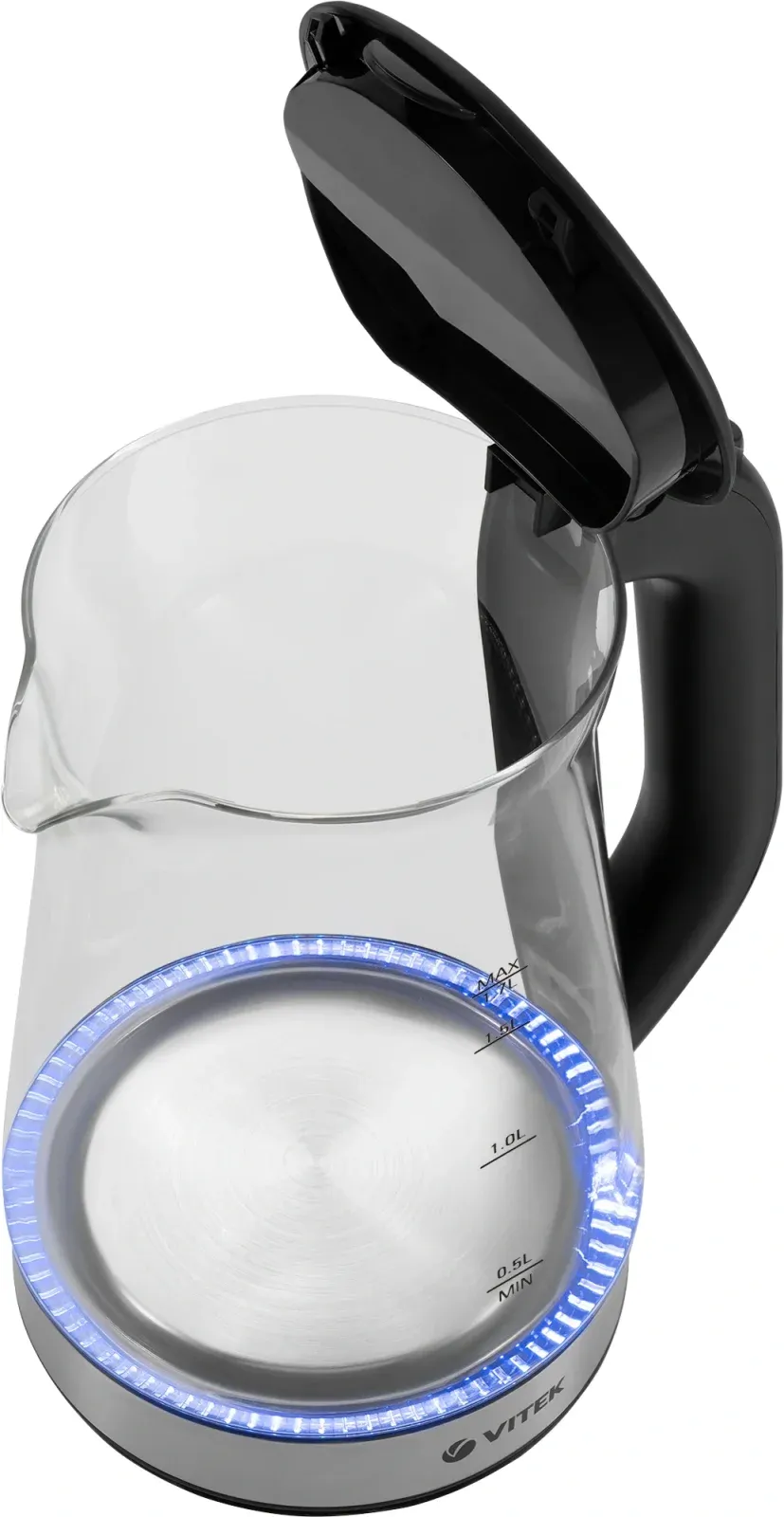 Чайник электрический Vitek VT-1181 1.7л. 2200Вт черный корпус: стекло - фото 7