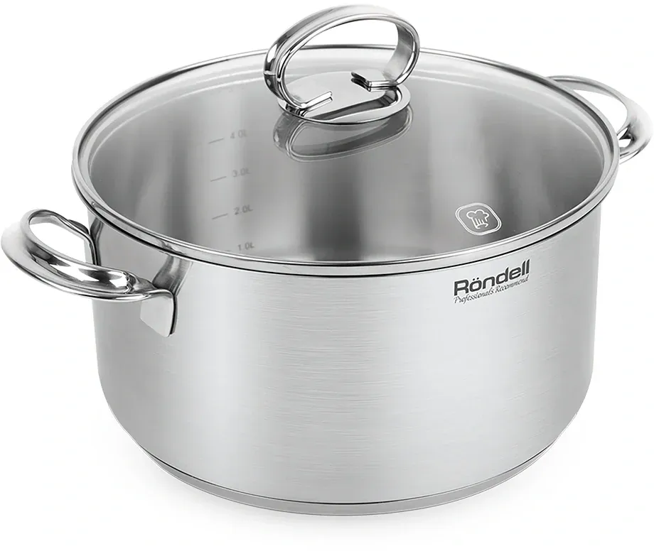 Кастрюля Rondell Zart RDS-1227 5.1л. d=24см с крышкой стальной, 5.1 л - фото 4