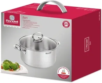 Кастрюля Rondell Zart RDS-1227 5.1л. d=24см с крышкой стальной, 5.1 л - фото 8