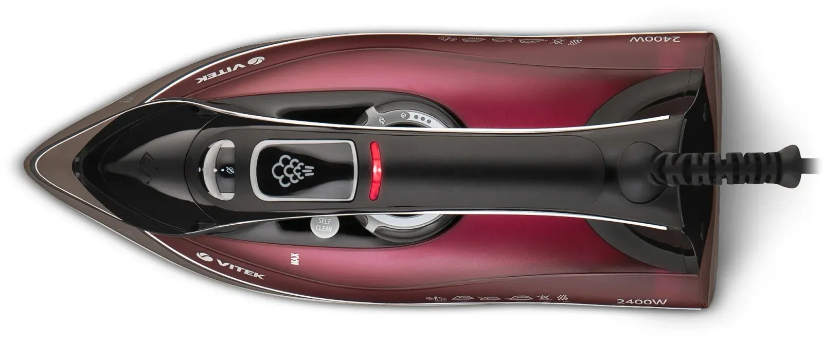 Утюг Vitek VT-1240 2400Вт бордовый - фото 3
