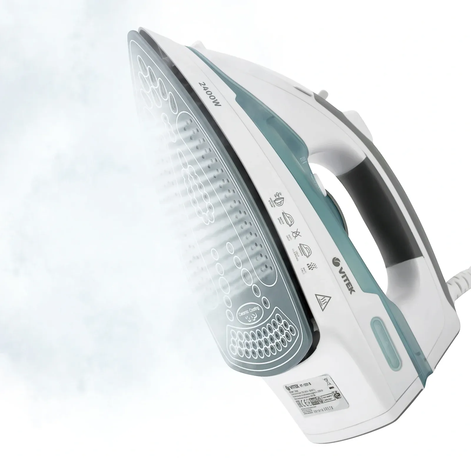 Утюг Vitek VT-1251 2400Вт синий - фото 5