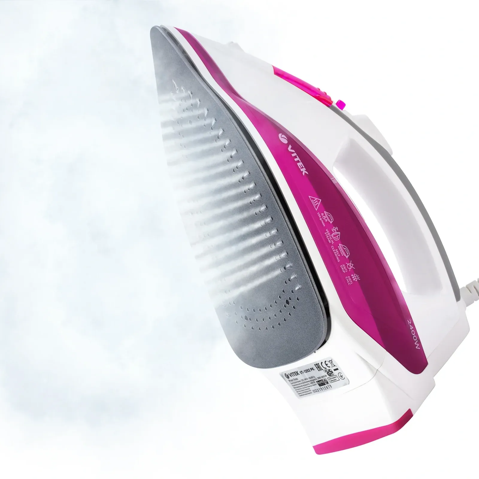 Утюг Vitek VT-1262 2400Вт розовый - фото 5