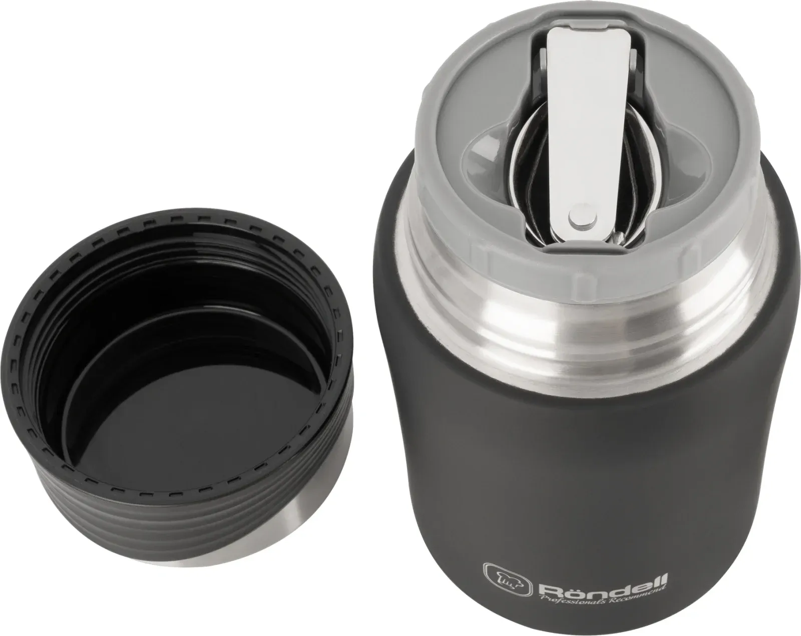 Термос для еды Rondell Walzer RDS-1303 0.7л. черный картонная коробка - фото 2