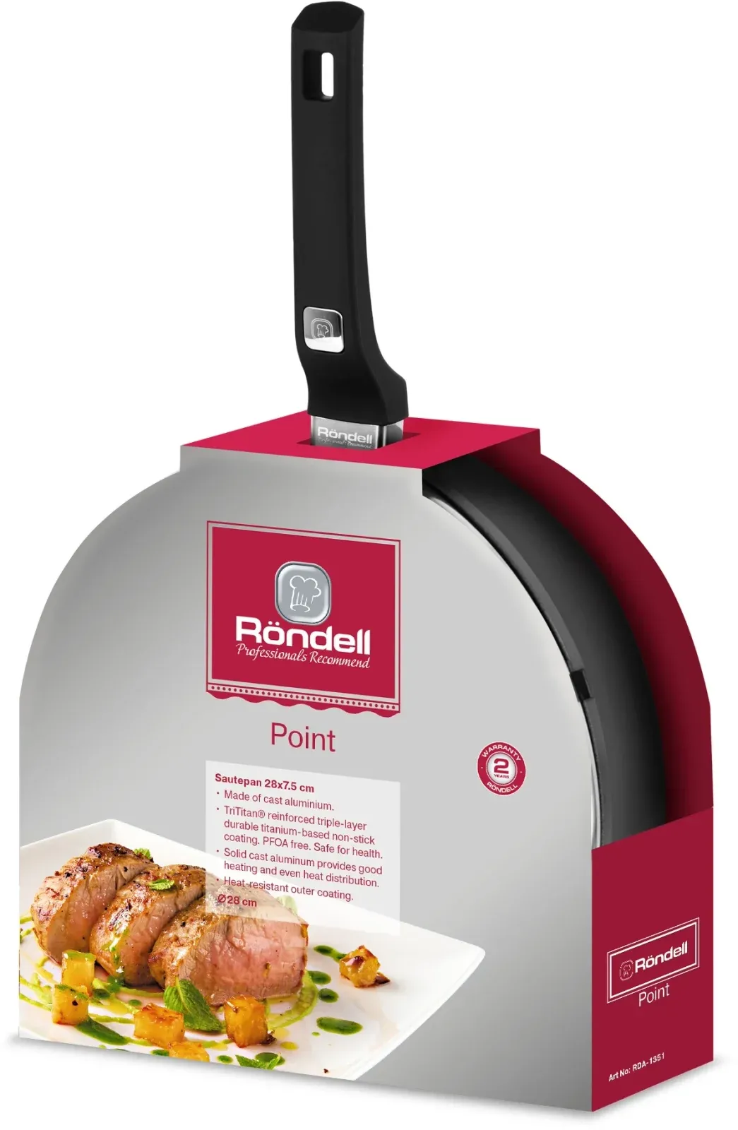 Сотейник Rondell Point RDA-1351 4.0л. d=28см с крышкой графитовый, 4.0 л - фото 3