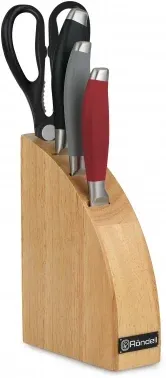 Набор ножей кухон. Rondell Dart RD-1358 компл.:5предм. подставка/ножницы черный/красный/серый подар.коробка - фото 8