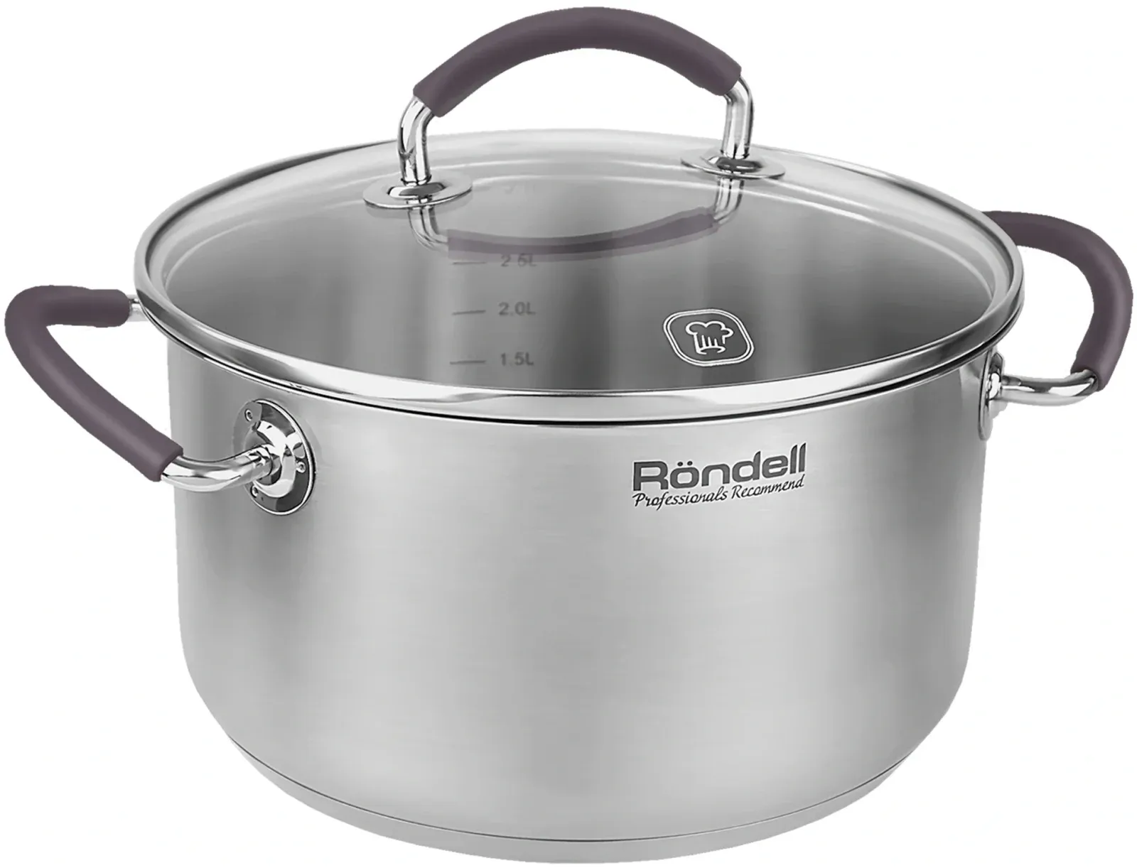 Кастрюля Rondell Akzent RDS-1388 3.1л. d=20см с крышкой стальной, 3.1 л