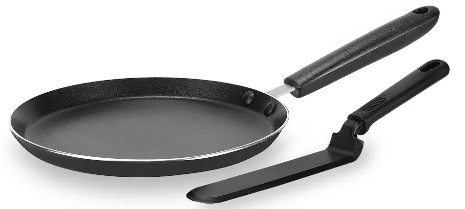 Сковорода блинная Rondell Pancake frypan RDA-1407 круглая 26см покрытие: Xylan Plus ручка несъемная без крышки черный - фото 1