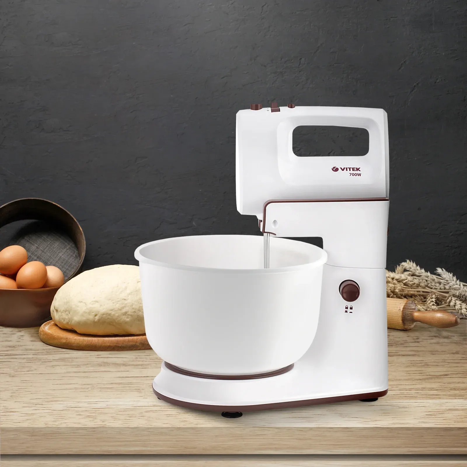 Миксер стационарный Vitek VT-1416 W 700Вт белый/коричневый - фото 4