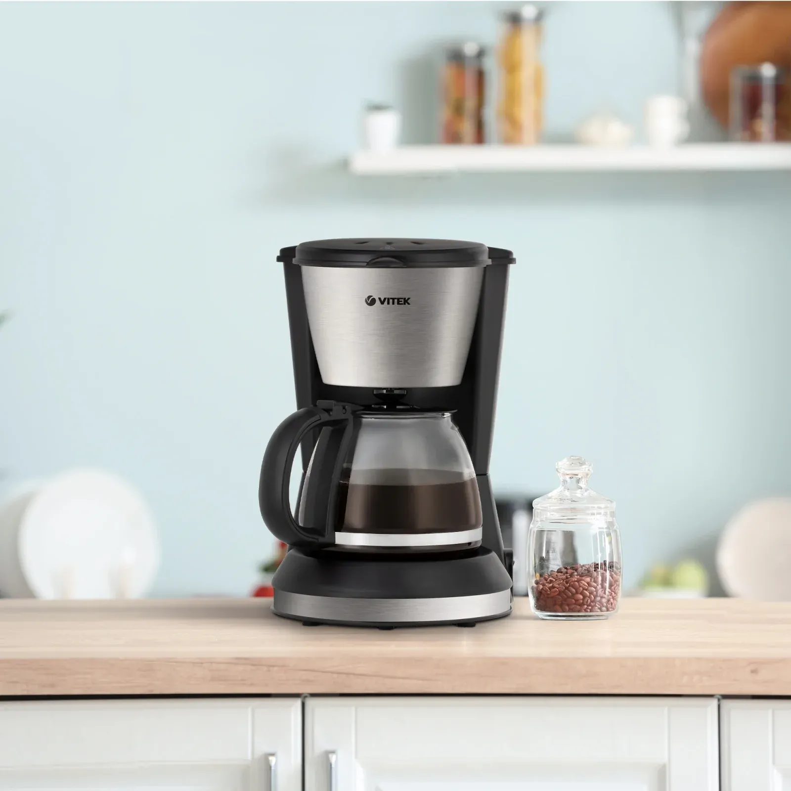 Кофеварка капельная Vitek VT-1506 BK 550Вт черный/серебристый - фото 2