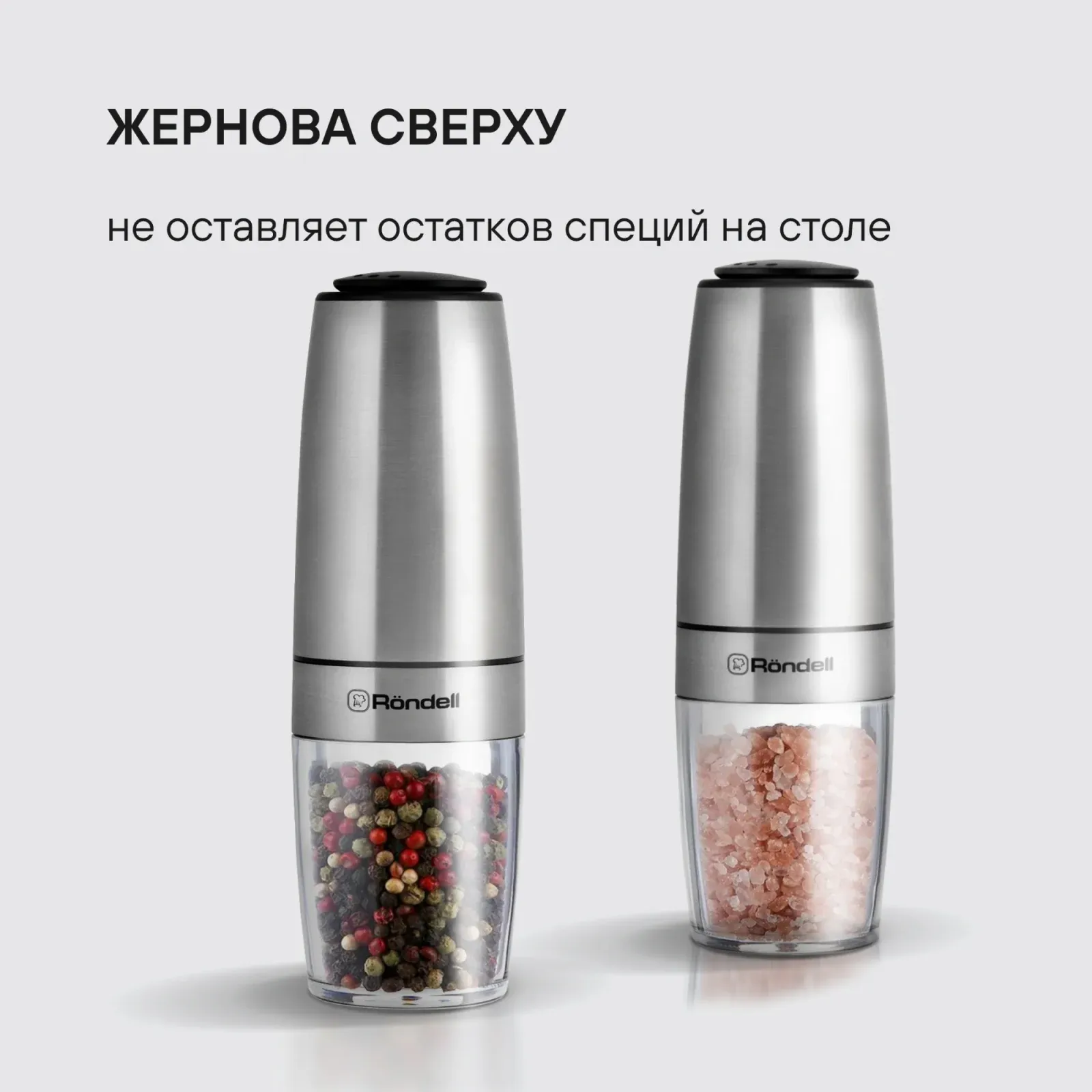Мельница электр. Rondell Loft Professional RD-1508 для перца/соли стальной - фото 8