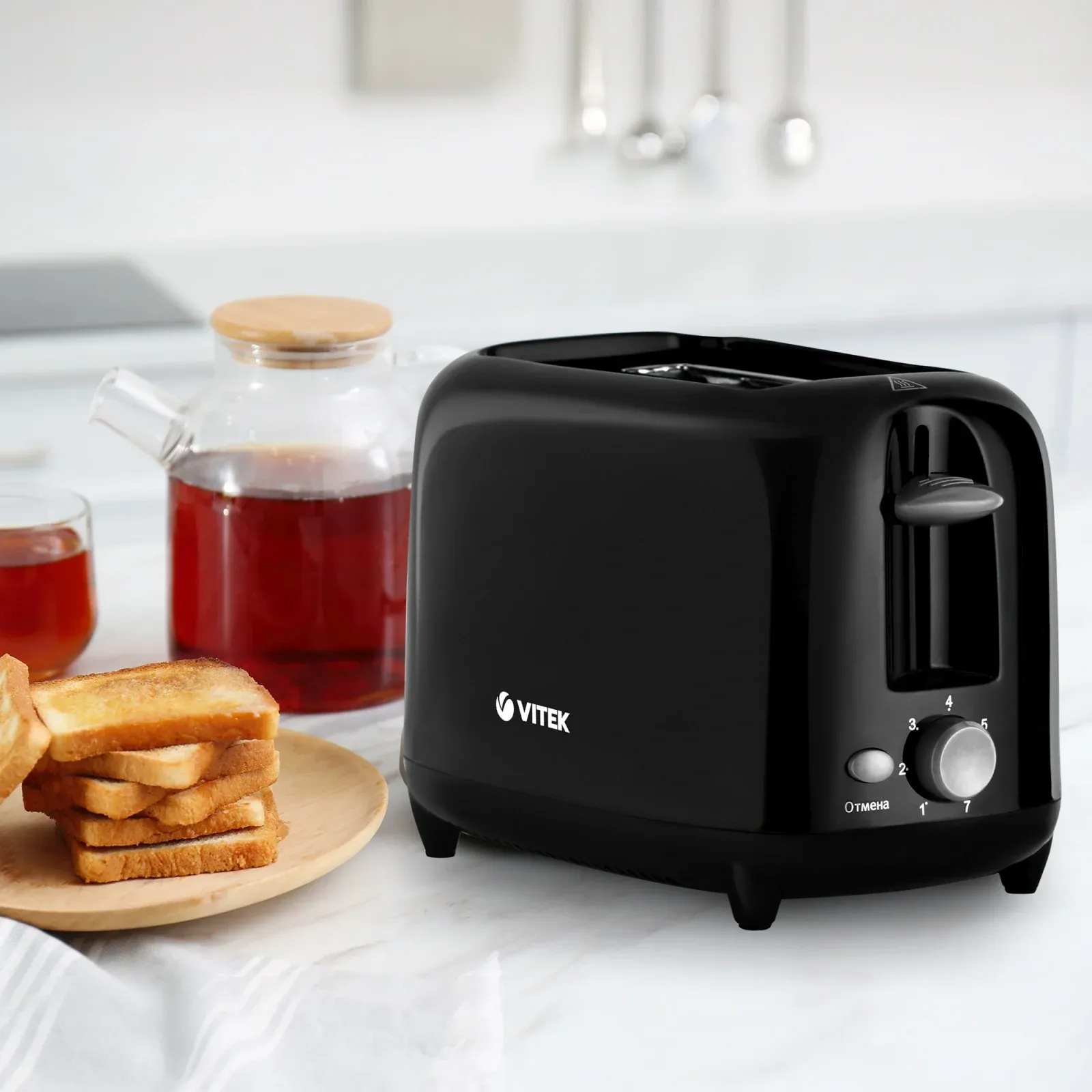 Тостер Vitek Illusion VT-1573 700Вт черный - фото 2