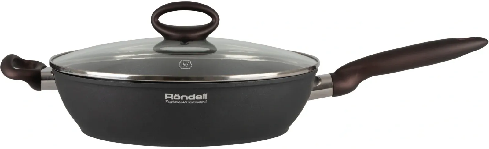 Сковорода ВОК WOK Rondell Tierno RDA-1581 круглая 28см покрытие: Xylan Plus ручка несъемная с крышкой черный, 3.7 л - фото 6