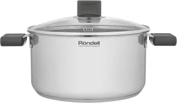 Кастрюля Rondell Quadro RDS-1597 5.1л. d=24см с крышкой стальной, 5.1 л - фото 6