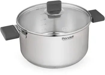 Кастрюля Rondell Quadro RDS-1597 5.1л. d=24см с крышкой стальной, 5.1 л - фото 7