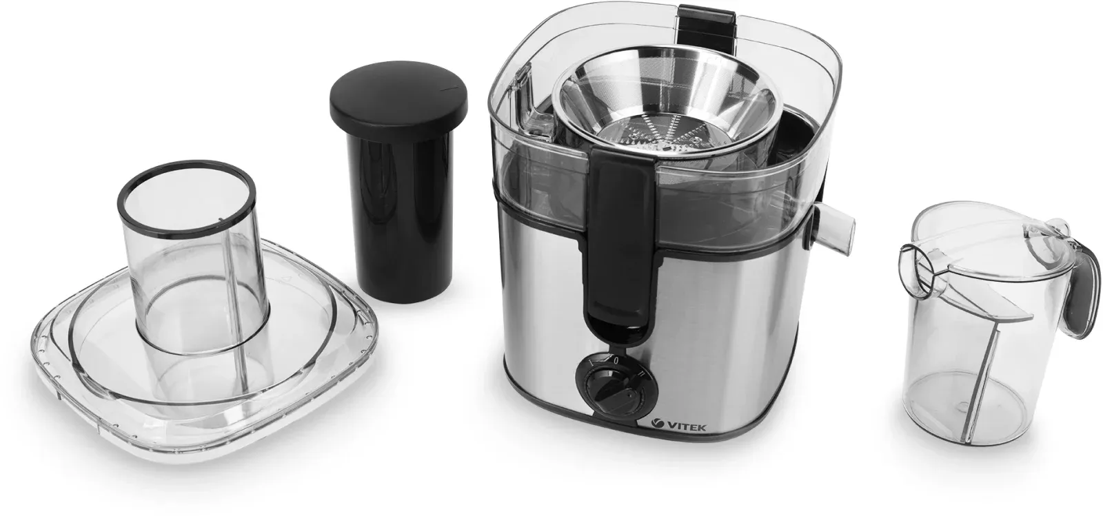 Соковыжималка центробежная Vitek VT-1600 1000Вт рез.сок.:600мл. стальной - фото 5