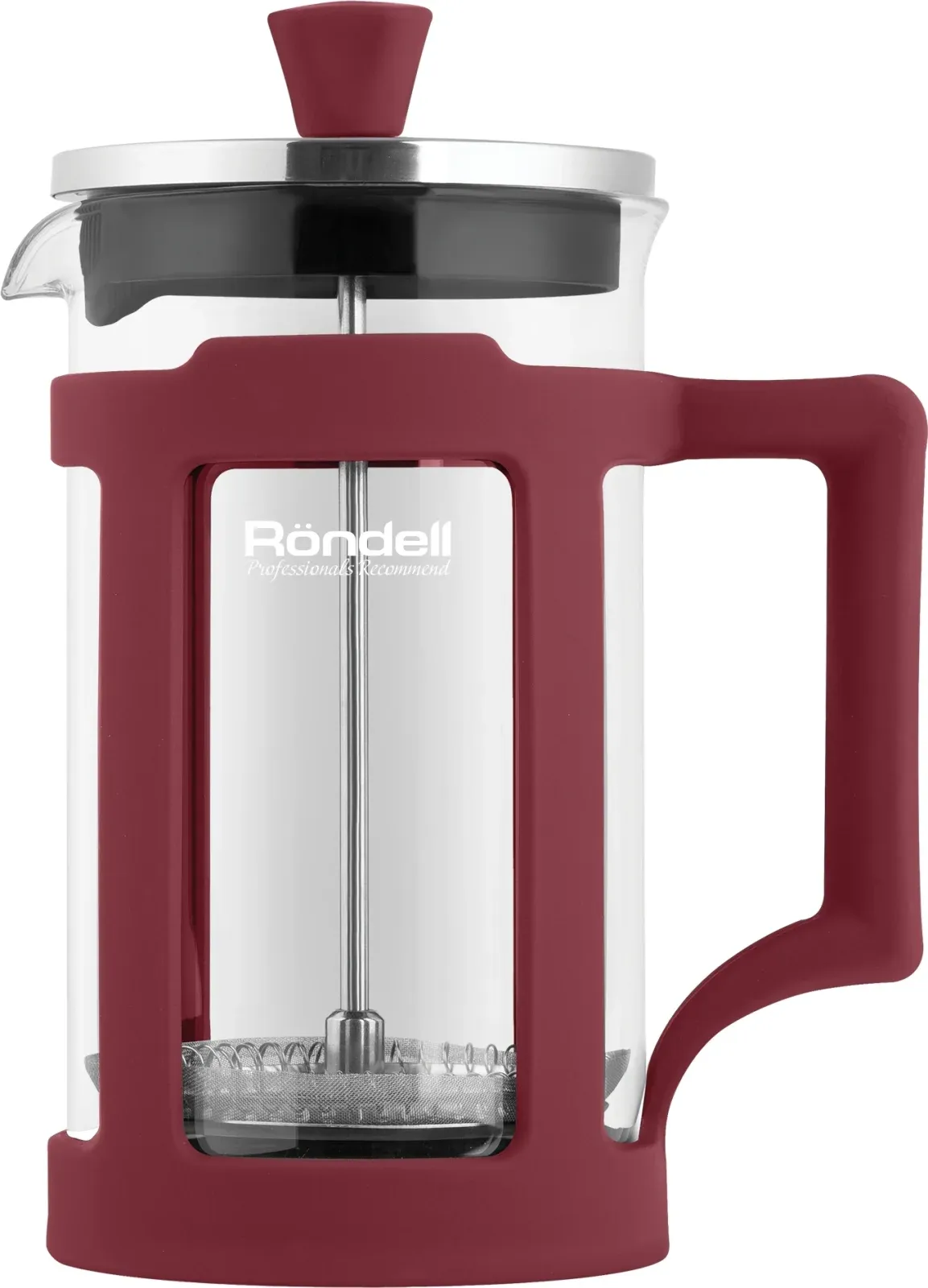 Френч-пресс Rondell Stripes RDS-1641 0.6л красный, 0.6 л - фото 1