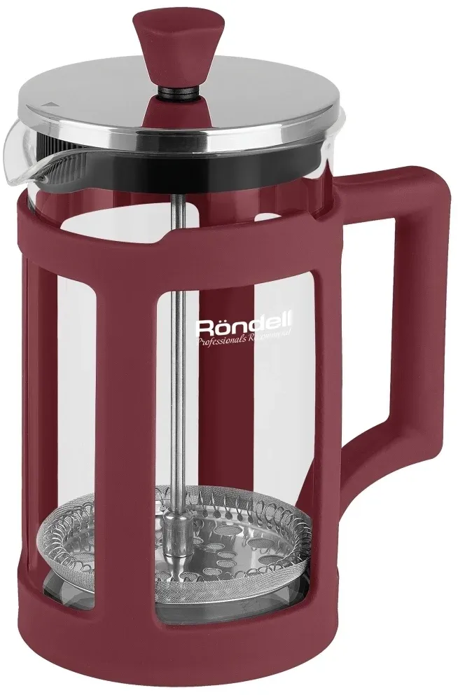 Френч-пресс Rondell Stripes RDS-1641 0.6л красный, 0.6 л - фото 2