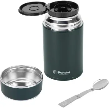 Термос для еды Rondell Aventura RDS-1660 0.7л. морская волна с чехлом картонная коробка - фото 8