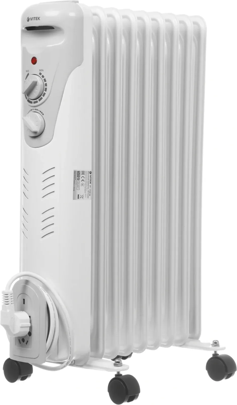 Радиатор масляный Vitek VT-1709 2000Вт белый - фото 4