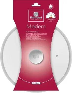 Крышка Rondell Modern RDA-1740 d=28см крыш.прозрачный руч.стальная - фото 6