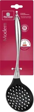 Шумовка для первых/вторых блюд Rondell Modern RD-1744 черный/стальной упак.:картонная подложка - фото 4