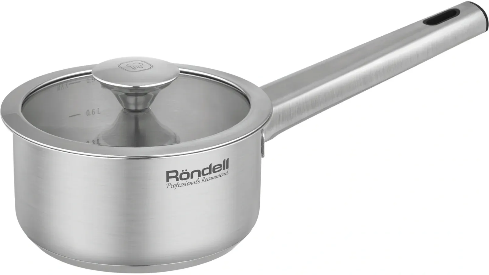 Ковш Rondell Modern RDS-1745 0.9л. d=14см с крышкой стальной, 0.9 л - фото 1