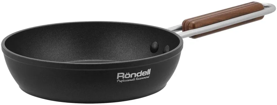 Сковорода Rondell Fjord RDA-1794 круглая 24см покрытие: Xylan Plus ручка несъемная без крышки черный - фото 1