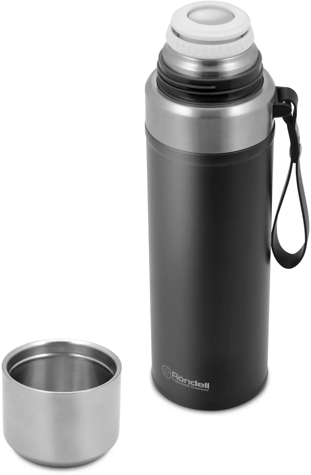 Термос для напитков Rondell Picnic RDS-1819 0.8л. серый картонная коробка - фото 3