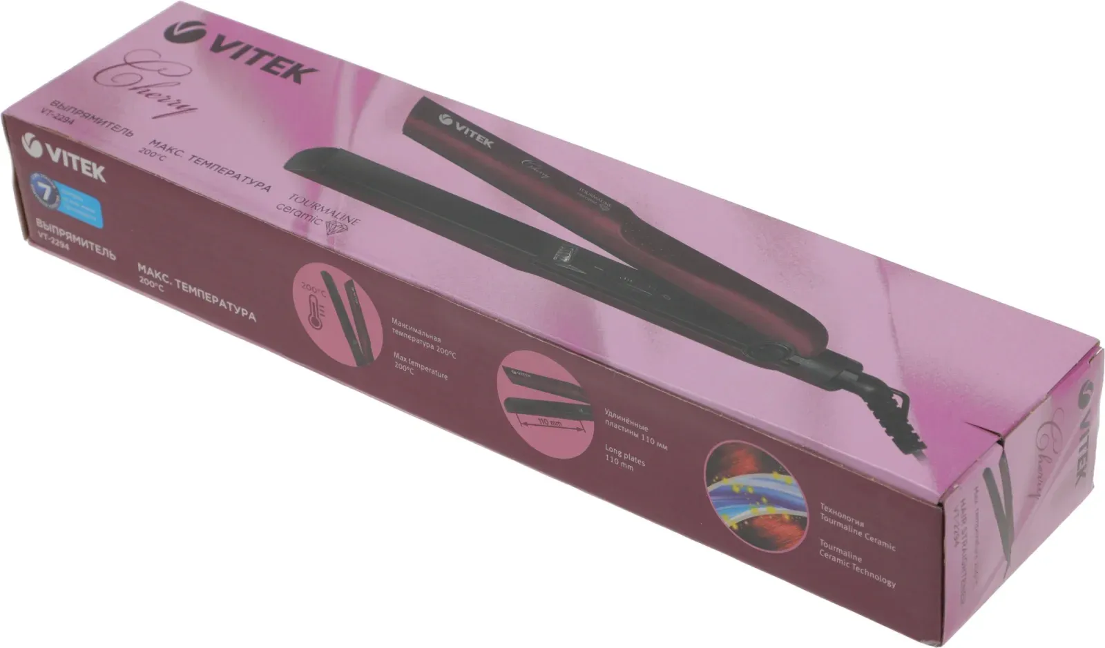 Выпрямитель Vitek VT-2294 39Вт разноцветный макс.темп.:200С покрытие:керамическое - фото 7