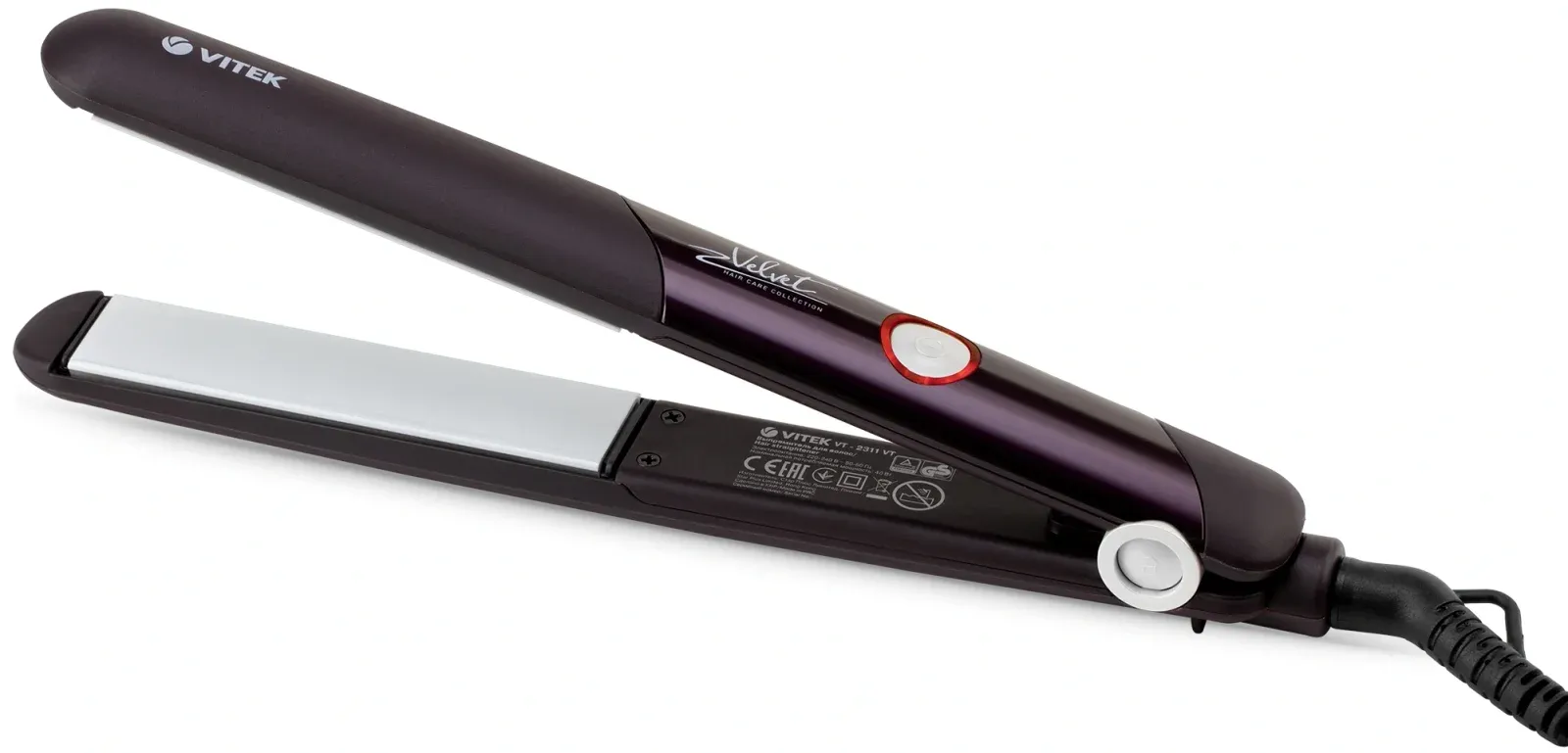 Выпрямитель Vitek VT-2311 42Вт фиолетовый макс.темп.:200С покрытие:керамическое - фото 6
