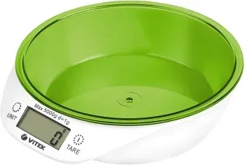 Весы кухонные электронные Vitek VT-2400 макс.вес:5кг белый/зеленый - фото 7