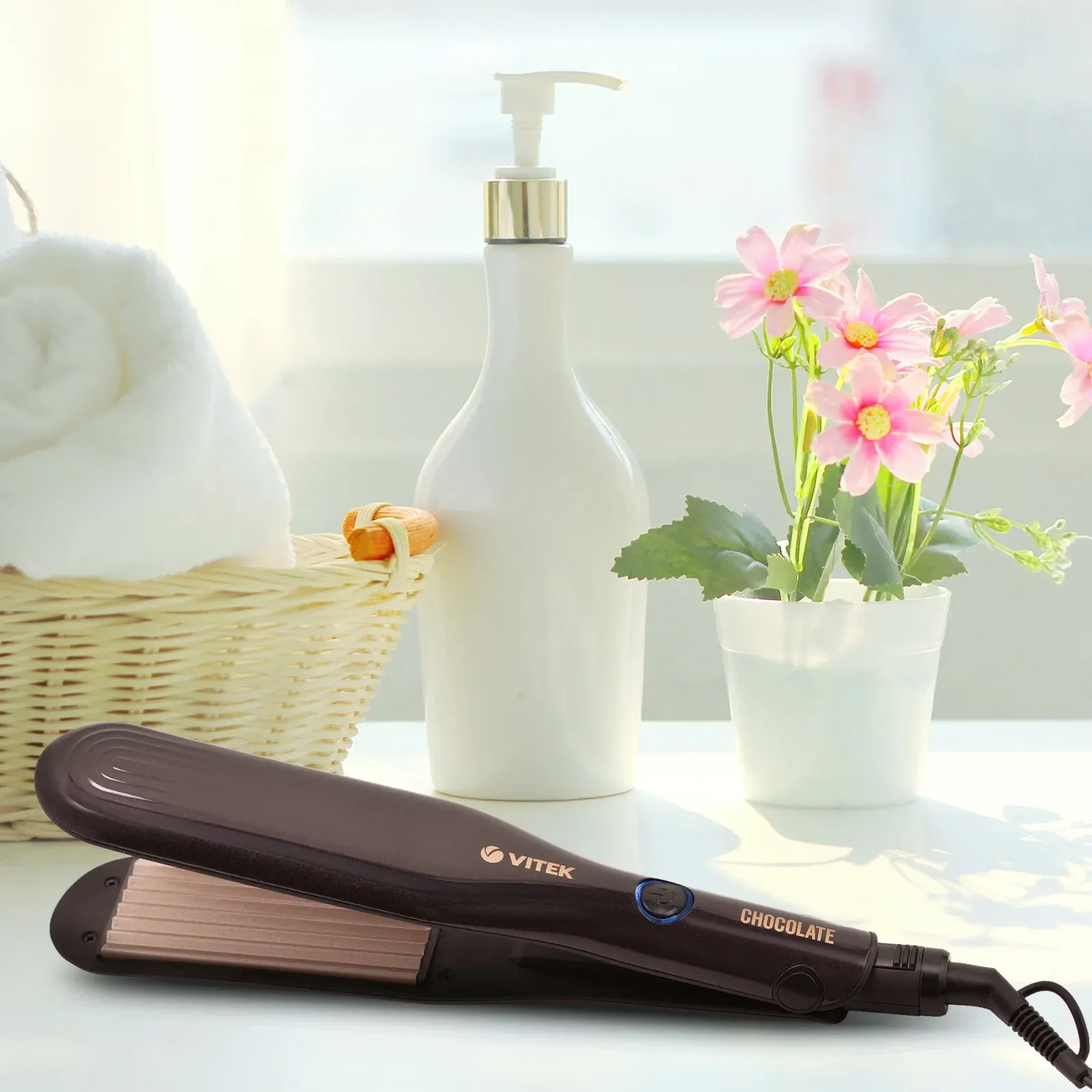 Щипцы Vitek Chocolate VT-2502 62Вт макс.темп.:220С покрытие:керамико-турмалиновое - фото 4